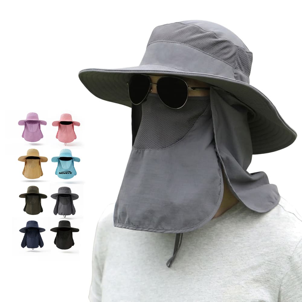 Sun Bucket Hat w/ Removable Neck Flap